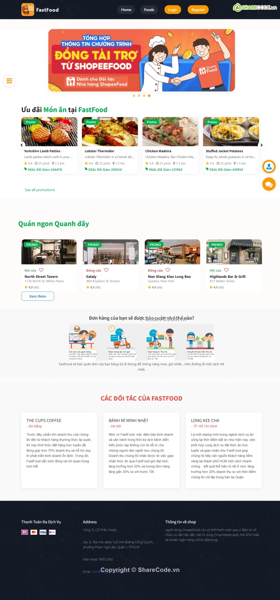 Website php,Code đồ án,Code web bán đồ ăn
